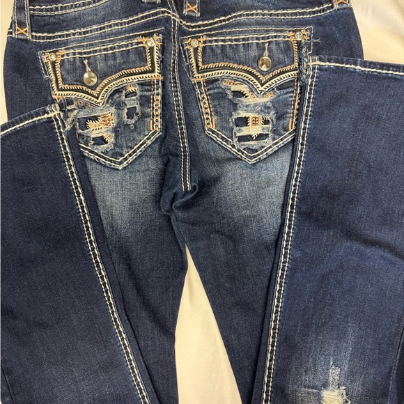 Rock Revival Denim - Rock Revival Blue Distressed Women Jeans